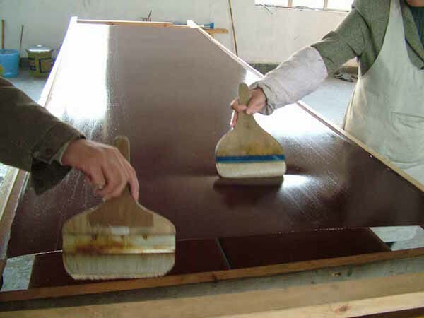 The silk is treated prior to being painted